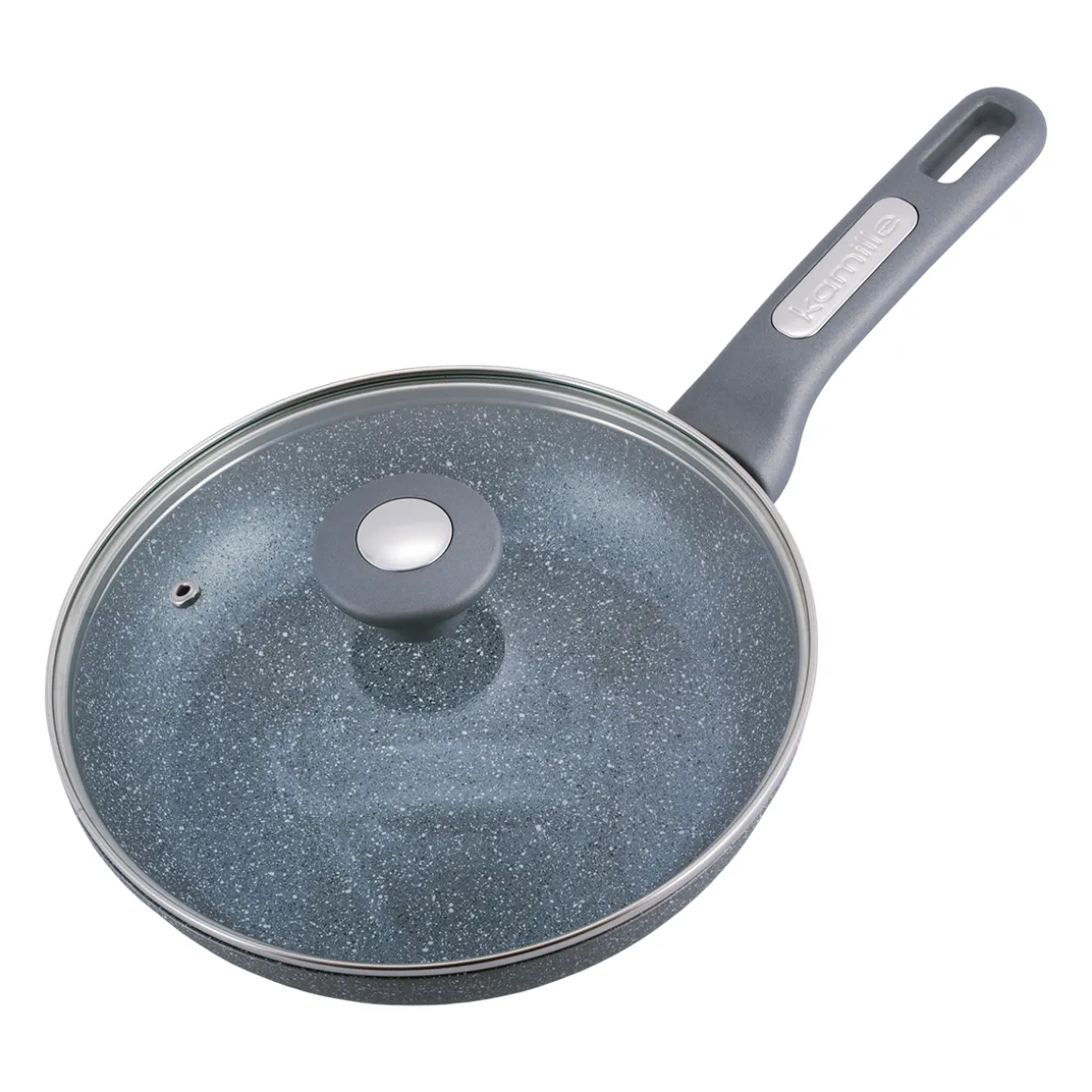 Patelnia granitowa 22cm z pokrywką