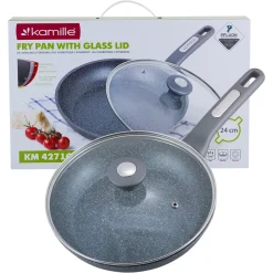 Patelnia granitowa 24cm z pokrywką