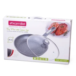 Patelnia granitowa 28cm z pokrywką