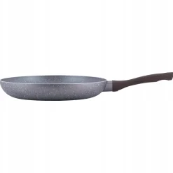 Patelnia granitowa 30cm z uchwytem imitacja drewna