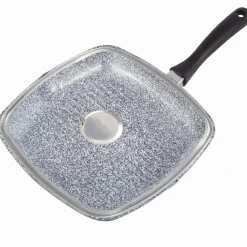 Patelnia grillowa granitowa 28cm z pokrywką
