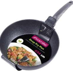 Patelnia marmurowa solidna głęboka, wok 24 cm