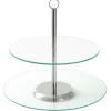 Patera talerz szklana dwupoziomowa na ciastka torty 21/25 cm Kamille