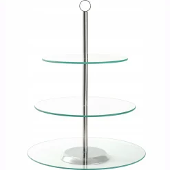 Patera talerz szklana trzypoziomowa na ciastka torty 21/25/30 cm Kamille