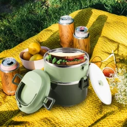 Pojemnik obiadowy, lunchbox, menażka dwukomorowy 1,7L