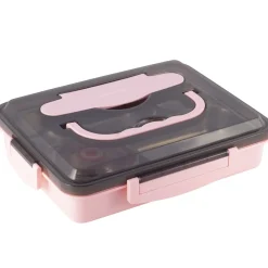 Pojemnik obiadowy, lunchbox z przegrodami + sztućce