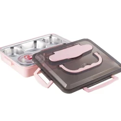 Pojemnik obiadowy, lunchbox z przegrodami + sztućce