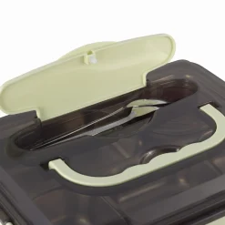 Pojemnik obiadowy, lunchbox z przegrodami + sztućce