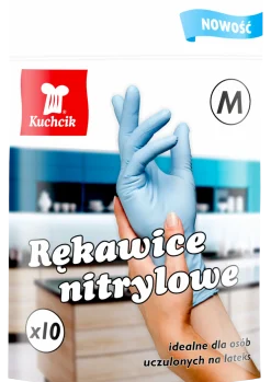 RĘKAWICE RĘKAWICZKI NITRYLOWE NIEBIESKIE M