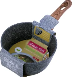 Rondel garnek granitowy 1,2L 16cm imitacja drewna