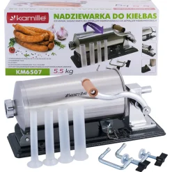 Solidna nadziewarka do kiełbas, wędlin 5,5kg + 4 końcówki