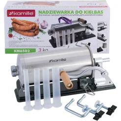 Solidna nadziewarka do kiełbas, wędlin 3kg + 4 końcówki