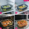 Solidne 4 x lunchbox szklane pojemniki na żywność żaroodporne zestaw Kamille