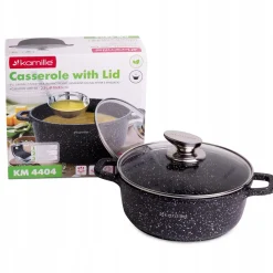 Solidny garnek marmurowy z pokrywką 2,3L