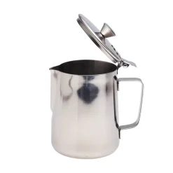 Stalowy kubek dzbanek mlecznik Kamille 600 ml z pokrywką