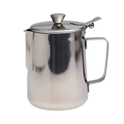 Stalowy kubek dzbanek mlecznik Kamille 600 ml z pokrywką
