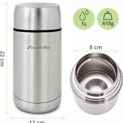 Stalowy termos obiadowy, lunchbox na zupę, obiad 1L