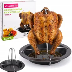 Stojak ruszt do pieczenia całego kurczaka 17 cm do piekarnika Kamille
