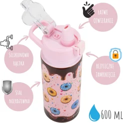 Szczelny kubek termiczny termos bidon dziecięcy, dla dziecka 600ml