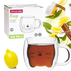 Szklanka filiżanka do kawy herbaty z podwójnego szkła 250ml