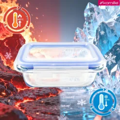 Szklany pojemnik na żywność jedzenie 185 ml z pokrywką śniadaniówka Kamille
