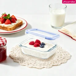 Szklany pojemnik na żywność jedzenie 185 ml z pokrywką śniadaniówka Kamille