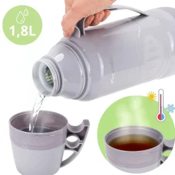 Termos ze szklanym wkładem, uchwytem i kubeczkami 1,8L
