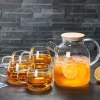 Uniwersalny szklany dzbanek do napojów z pokrywką 1,5L