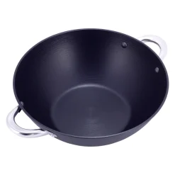 Wok patelnia żeliwna z powłoką marmurkową 32cm + gratisy