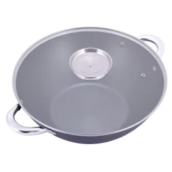 Wok patelnia żeliwna z powłoką marmurkową 32cm + gratisy