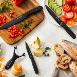 Zestaw komplet 3 noży kuchennych + obieraczka noże kuchenne Kamille