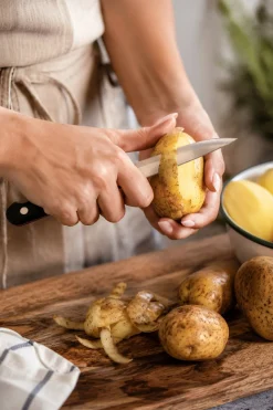 Zestaw komplet 5 noży kuchennych w bloku + nożyczki noże kuchenne Kamille